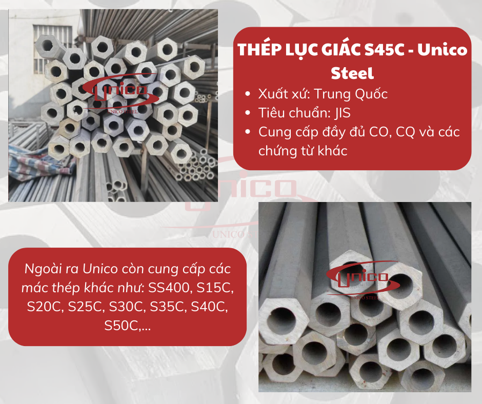 Ống lục giác S45C - Unico Steel